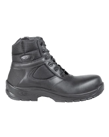 Zapatos de seguridad Cofra negros con cremallera, suela HRO, cuero de