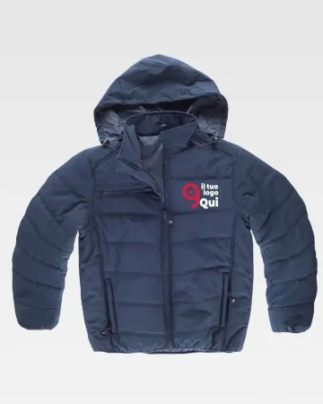 Chaqueta acolchada con capucha ajustable de corte regular