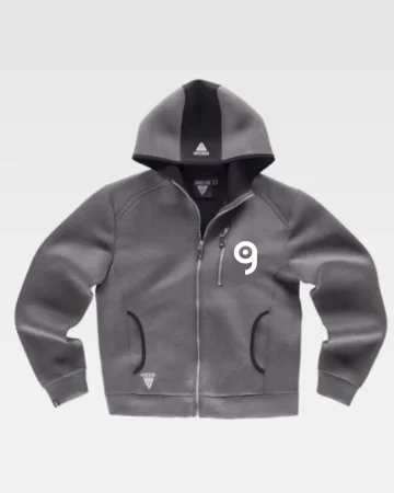 Sudadera bicolor para hombre con cremallera, capucha y detalles reflec