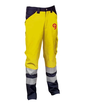 Pantalones de alta visibilidad Encke amarillo fluorescente con bandas