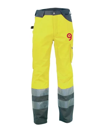Pantalones de trabajo de alta visibilidad amarillo neón reflectantes