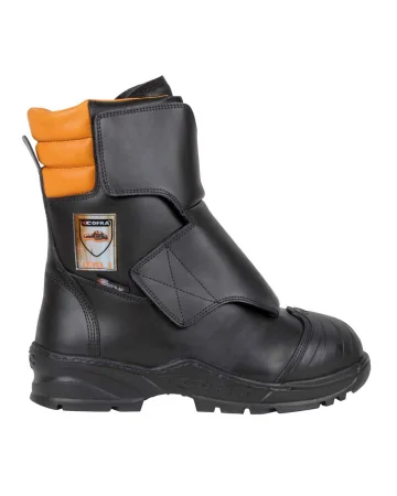 Botas de motosierra anti-corte Strong de cuero negro certificado HRO
