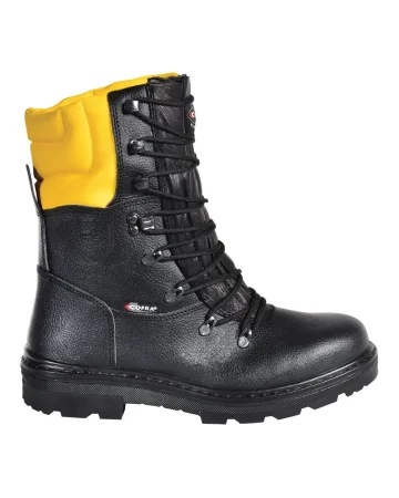 Botas de motosierra antidesgarro Woodsman Bis negras, cuero, EN20345