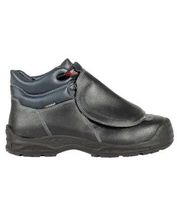Impact UK Zapatos de Seguridad S1P en Cuero Negro con Protección Metat