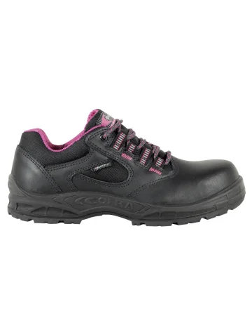 Zapatos de seguridad Delia S3 SRC de cuero negro transpirable