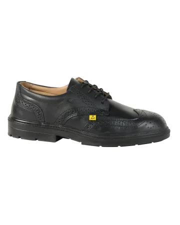 Zapatos de seguridad Golden S1 ESD en cuero negro, puntera de acero