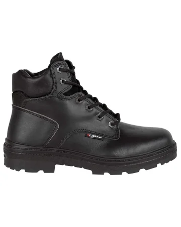 Zapatos de seguridad Leader Bis S3 SRC de cuero negro repelente al agu