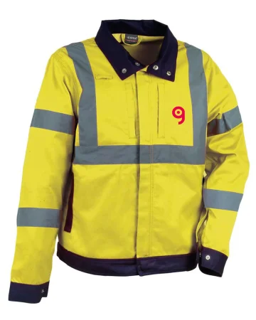 Chaleco de alta visibilidad Dazzle en amarillo fluorescente con bandas