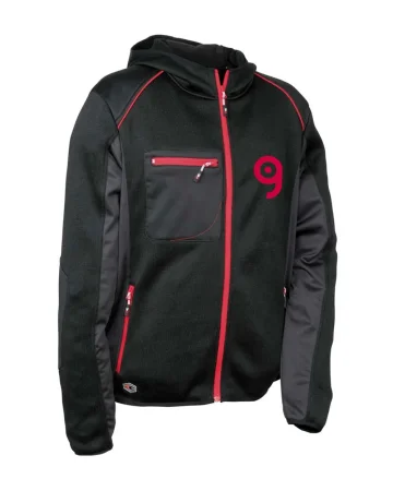 Chaqueta de trabajo Uchami negra con capucha cortavientos para hombre