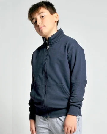 Sudadera de niño con cremallera larga de french terry