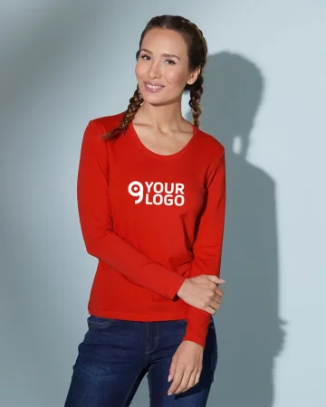 Camisa de Mujer de Manga Larga de Algodón Elástico 170g/m²