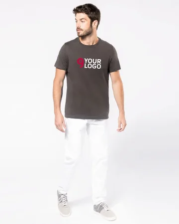 Camiseta Kariban para hombre de manga corta cuello redondo de algodón