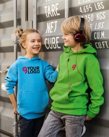 Sudadera básica para niños, capucha doble 270g