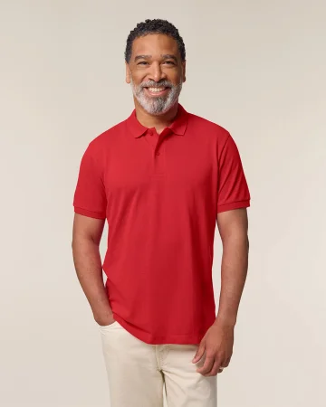 Polo Hombre Azul Manga Corta Algodón Ligero