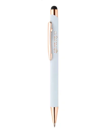 Pluma Auros oro rosa de aluminio reciclado, recambio azul