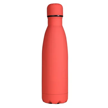 Botella térmica de 500 ml soft touch con doble pared aislante de acero