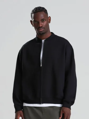 Sudadera pesada con capucha estilo bomber