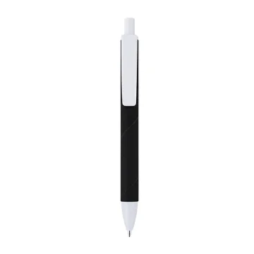 Boligrafo retractil de plastico. cuerpo coloreado con efecto aterciope