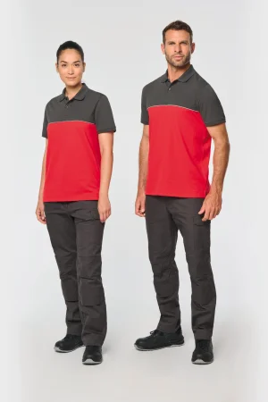 Polo bicolor ecorresponsable manga corta - unisex