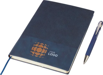 Set de cuaderno de pu reciclado (a5) y bolígrafo tarek