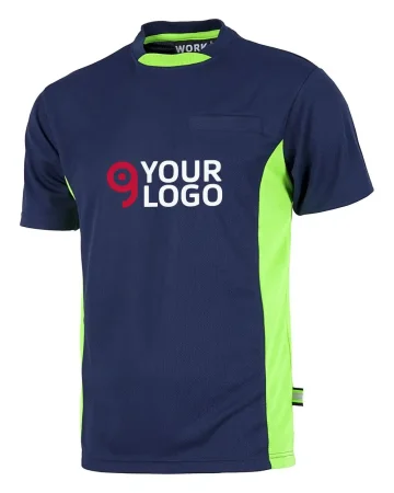 Camiseta de trabajo bicolor de alta visibilidad 100% poliéster