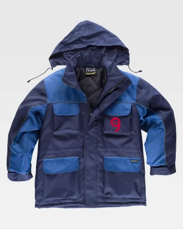 Parka acolchado Oxford de Workteam, reflectante con capucha