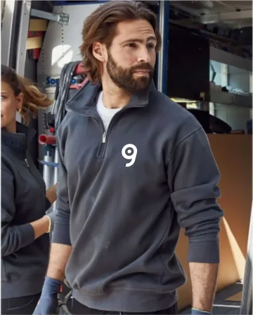 Sudadera de trabajo con cremallera corta, hombre/mujer